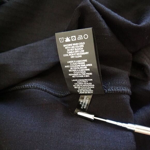 Karl Lagerfeld Men Sz L Shirt Jacket Black Ribbed Knit Snap Buttons Leather Trim - Picture 12 of 12